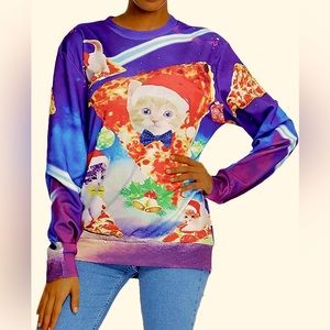 Cat ugly Christmas pullover sweater